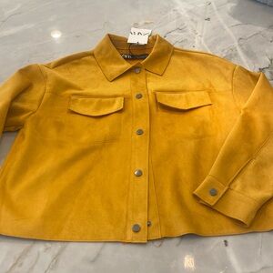 Zara faux suede jacket w chest pockets
